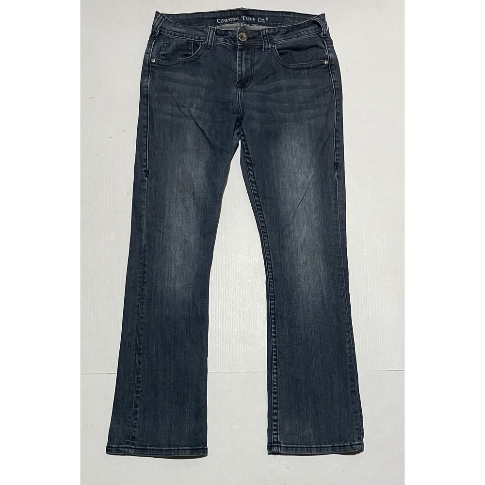 Cowgirl Tuff Womens Size 29 X 30 Bootcut Dark Wash Denim Jeans Mid Rise